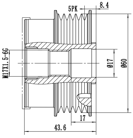 FYD51558 Overrunning Alternator Pulley