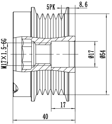 FYD51565 Overrunning Alternator Pulley