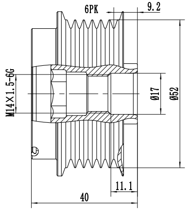 FYD51567 Overrunning Alternator Pulley