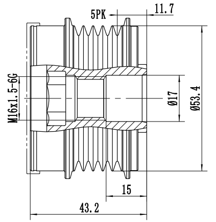 FYD51575 Overrunning Alternator Pulley