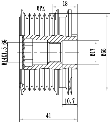 FYD51579 Overrunning Alternator Pulley