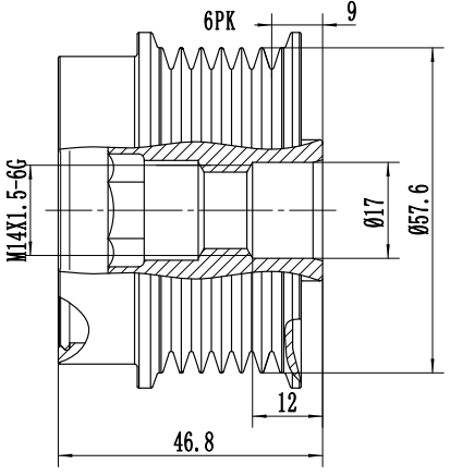 FYD51598 Overrunning Alternator Pulley