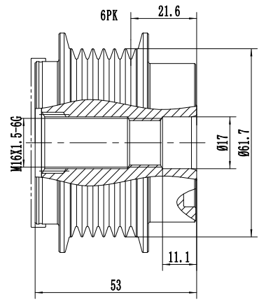 FYD51602 Overrunning Alternator Pulley