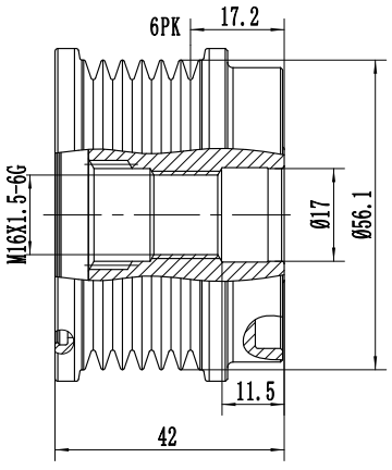 FYD51607 Overrunning Alternator Pulley