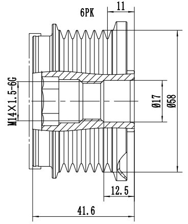 FYD51610 Overrunning Alternator Pulley