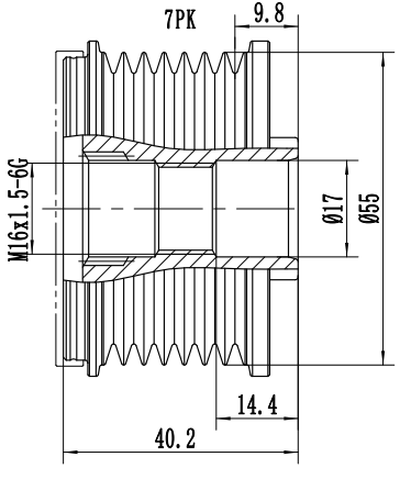 FYD51612 Overrunning Alternator Pulley