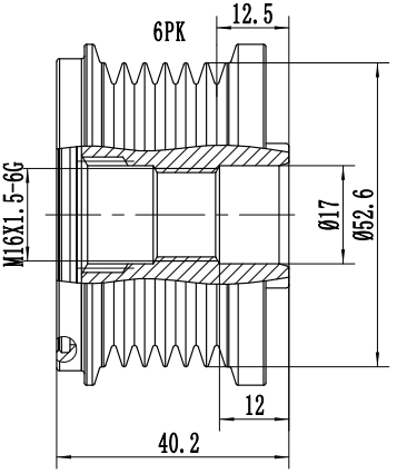 FYD51616 Overrunning Alternator Pulley