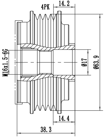 FYD51617 Overrunning Alternator Pulley