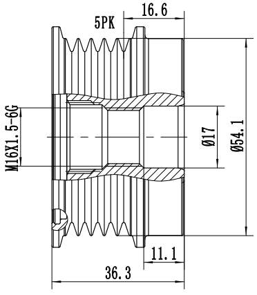 FYD51619 Overrunning Alternator Pulley