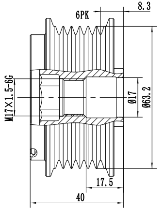 FYD51622 Overrunning Alternator Pulley