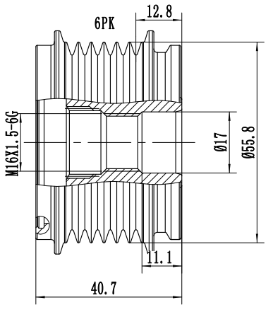 FYD51626 Overrunning Alternator Pulley