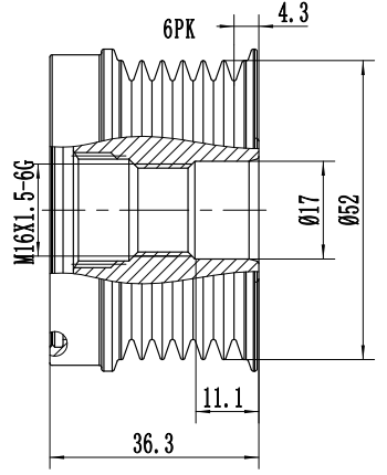 FYD51628 Overrunning Alternator Pulley