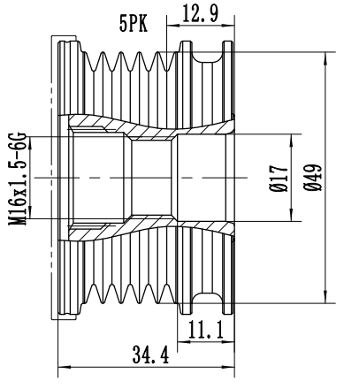 FYD51633 Overrunning Alternator Pulley