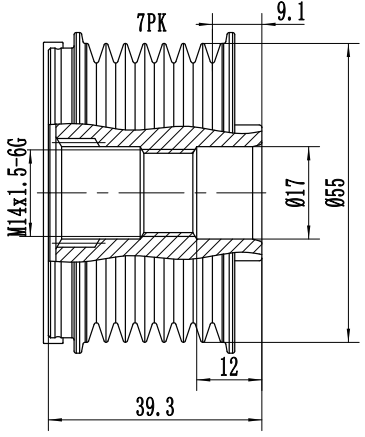 FYD51649 Overrunning Alternator Pulley