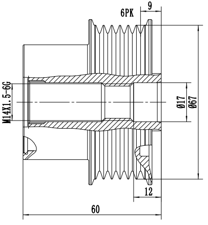 FYD51655 Overrunning Alternator Pulley