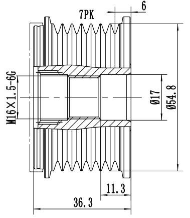 FYD51660 Overrunning Alternator Pulley