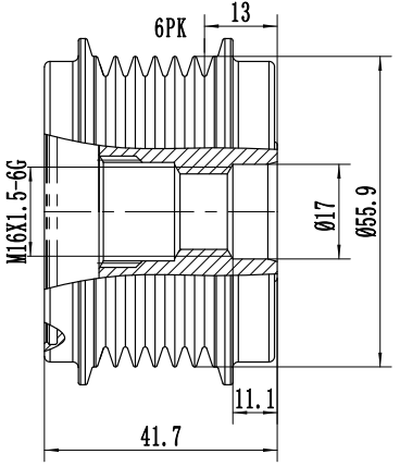 FYD51663 Overrunning Alternator Pulley