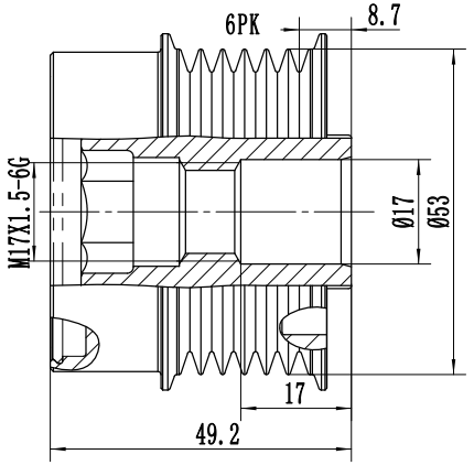 FYD51676 Overrunning Alternator Pulley