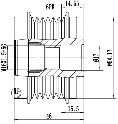 FYD51680 Overrunning Alternator Pulley