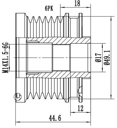 FYD51708 Overrunning Alternator Pulley