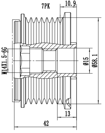 FYD51728 Overrunning Alternator Pulley