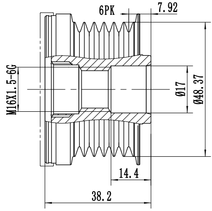 FYD51742 Overrunning Alternator Pulley