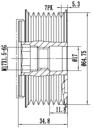 FYD51759 Overrunning Alternator Pulley