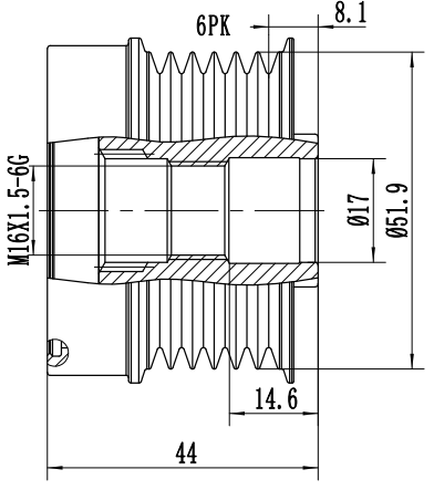FYD51604 Overrunning Alternator Pulley
