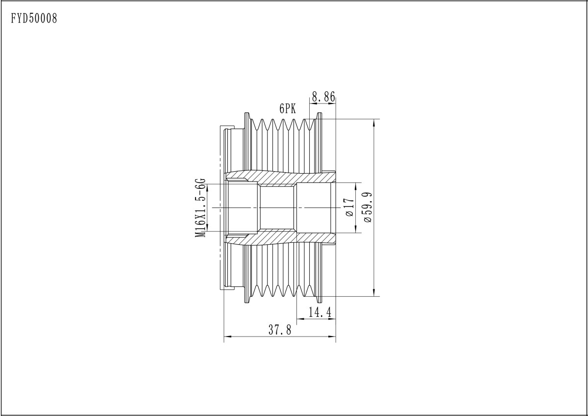 FYD50008 Overrunning Alternator Pulley
