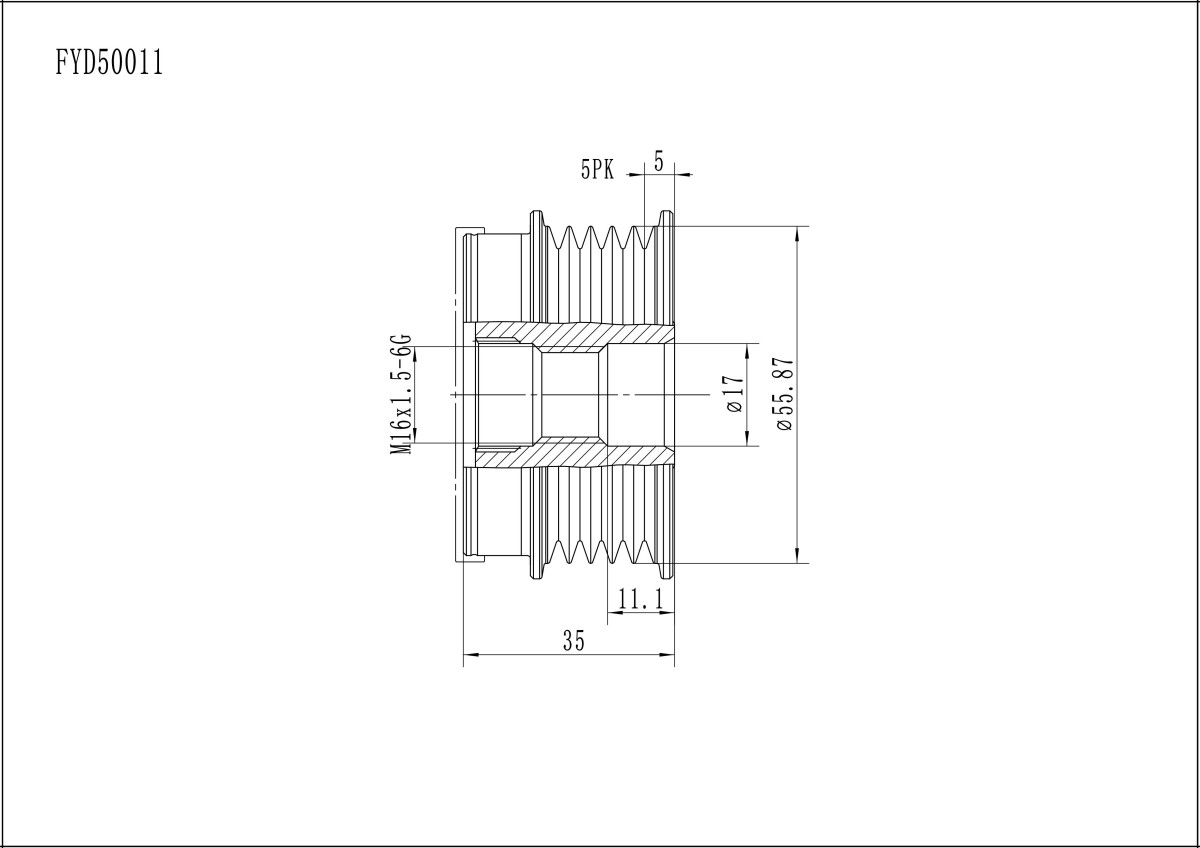 FYD50011 Overrunning Alternator Pulley