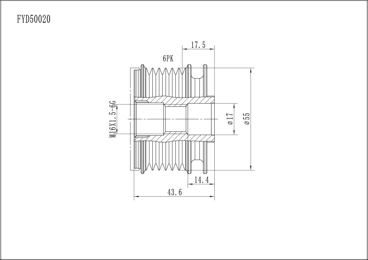 FYD50020 Overrunning Alternator Pulley