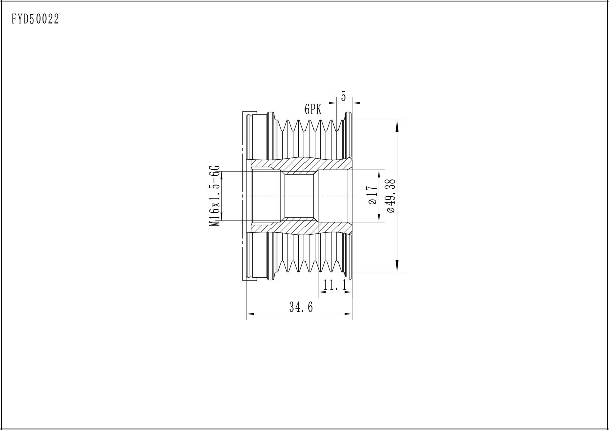 FYD50022 Overrunning Alternator Pulley