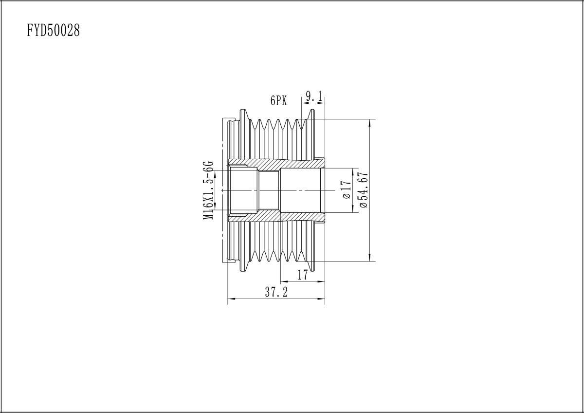 FYD50028 Overrunning Alternator Pulley