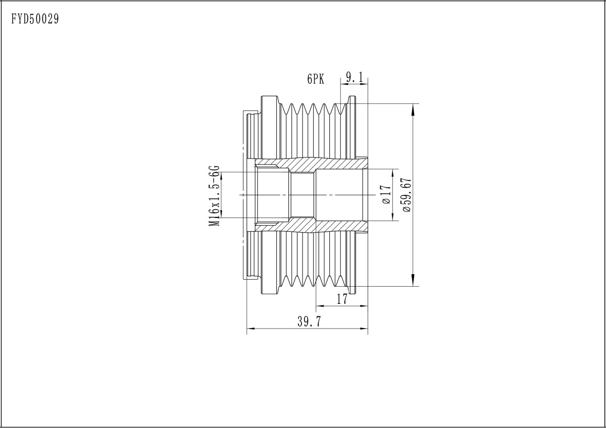 FYD50029 Overrunning Alternator Pulley