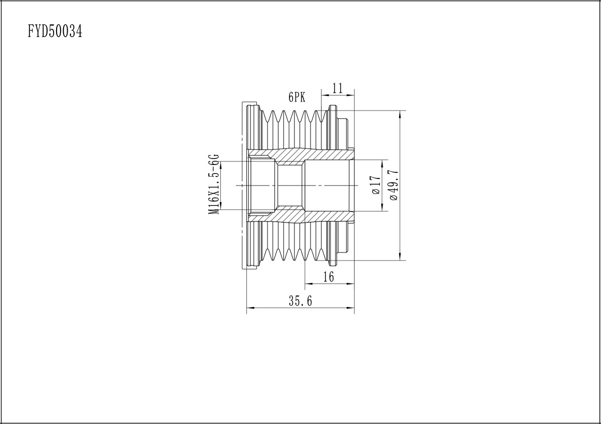 FYD50034 Overrunning Alternator Pulley
