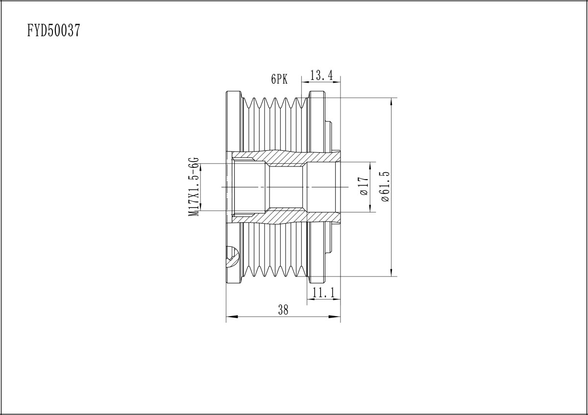 FYD50037 Overrunning Alternator Pulley