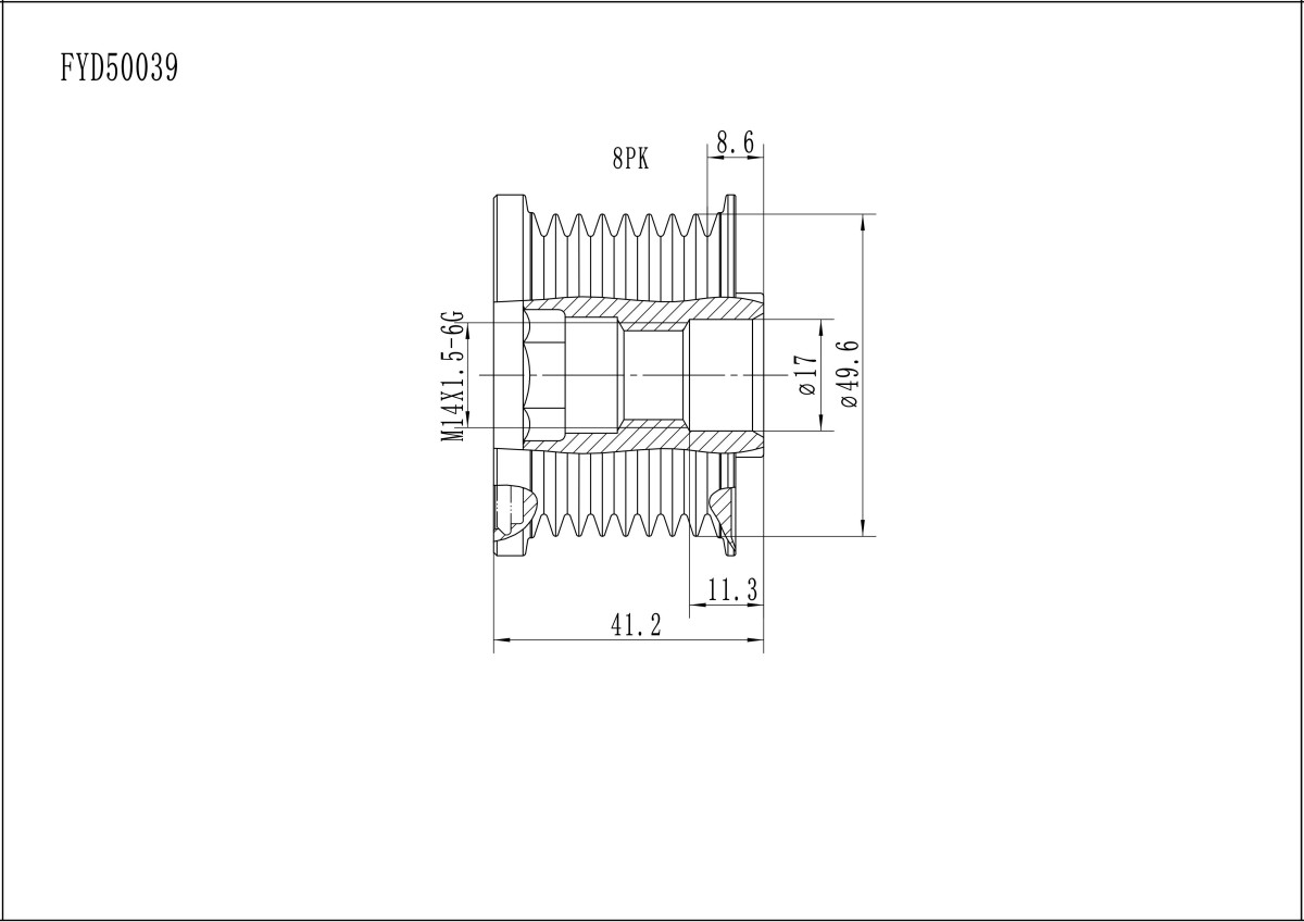 FYD50039 Overrunning Alternator Pulley