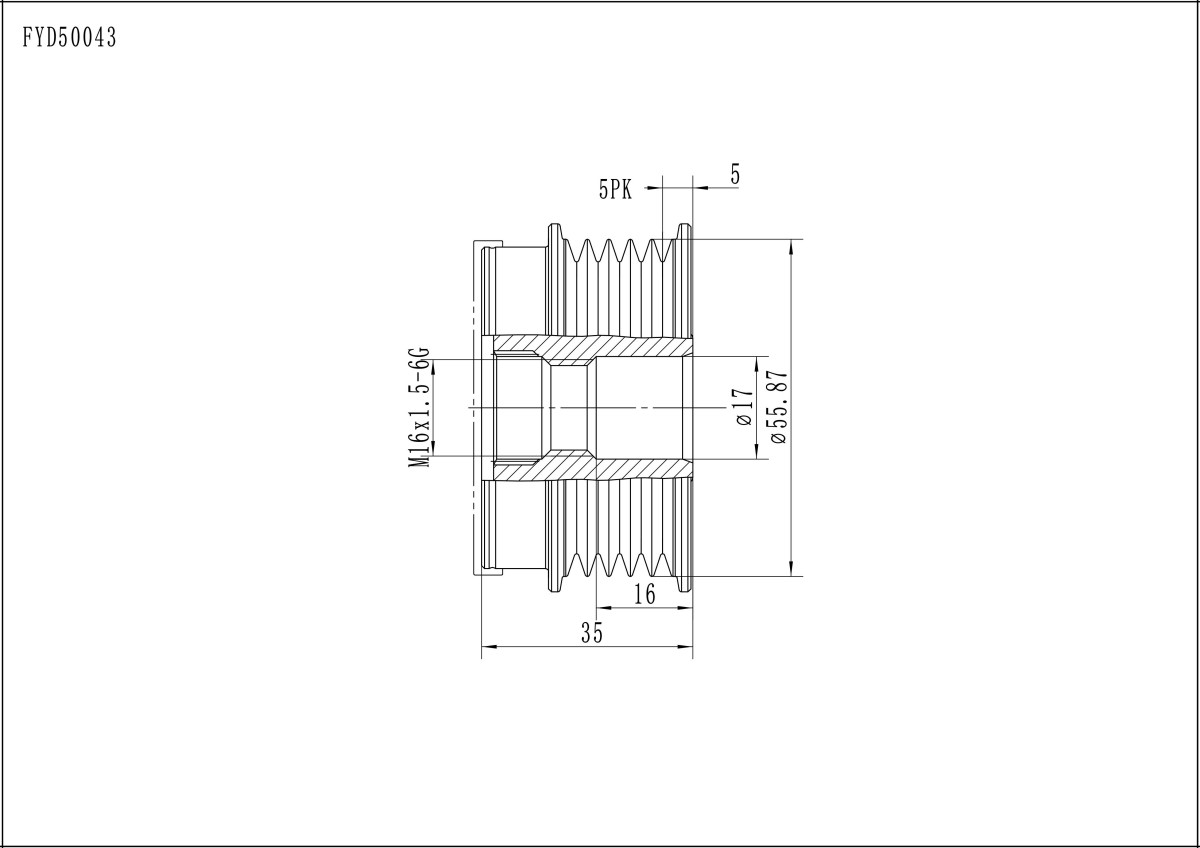FYD50043 Overrunning Alternator Pulley
