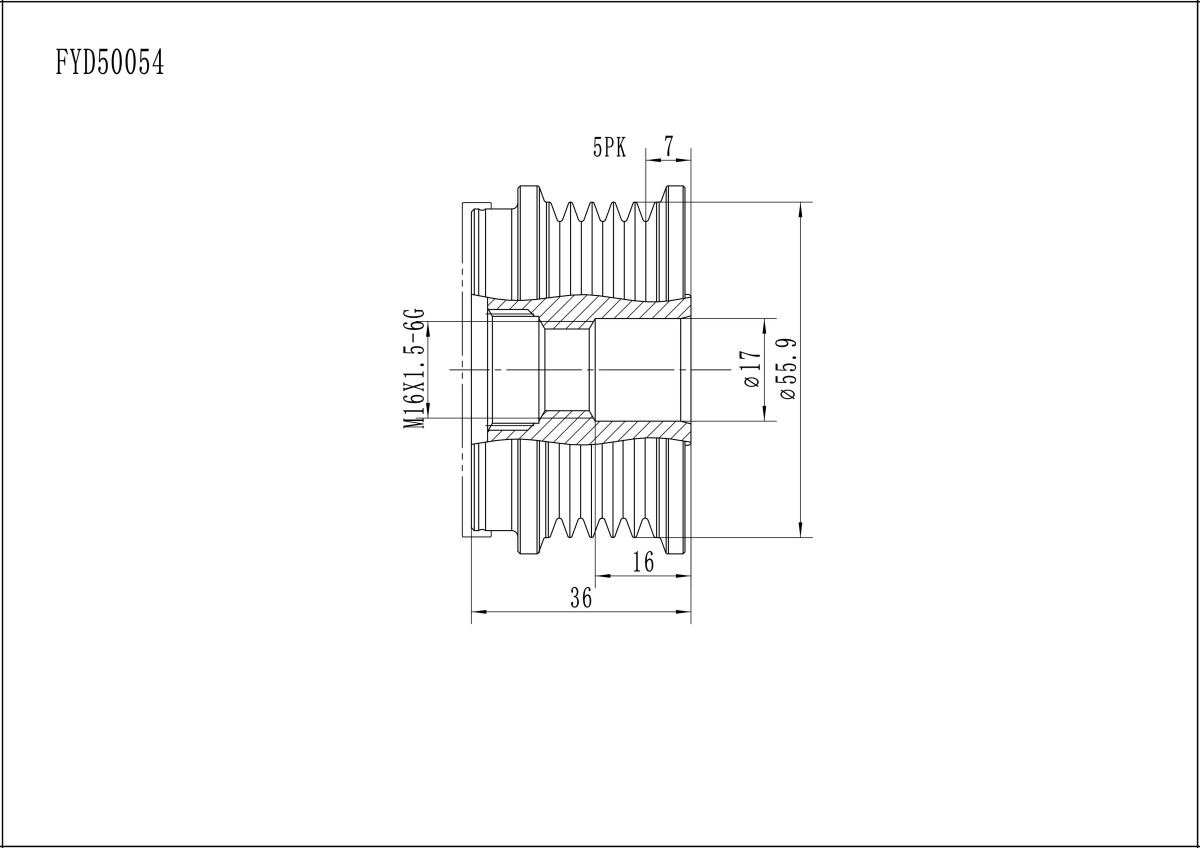 FYD50054 Overrunning Alternator Pulley