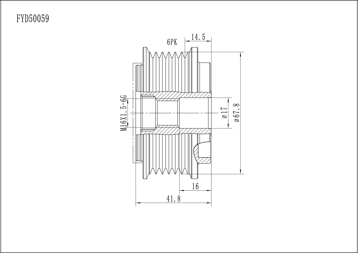 FYD50059 Overrunning Alternator Pulley