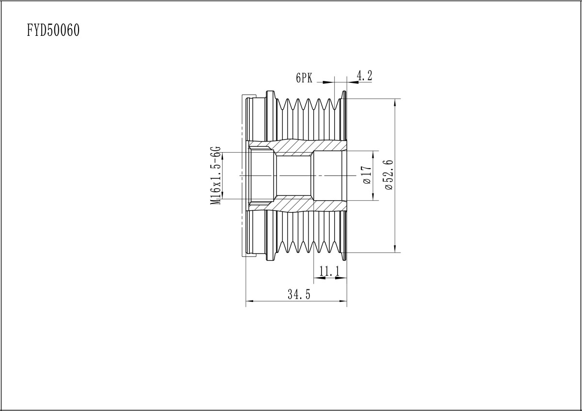 FYD50060 Overrunning Alternator Pulley