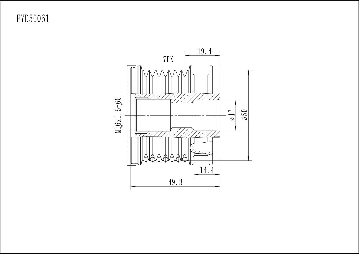 FYD50061 Overrunning Alternator Pulley