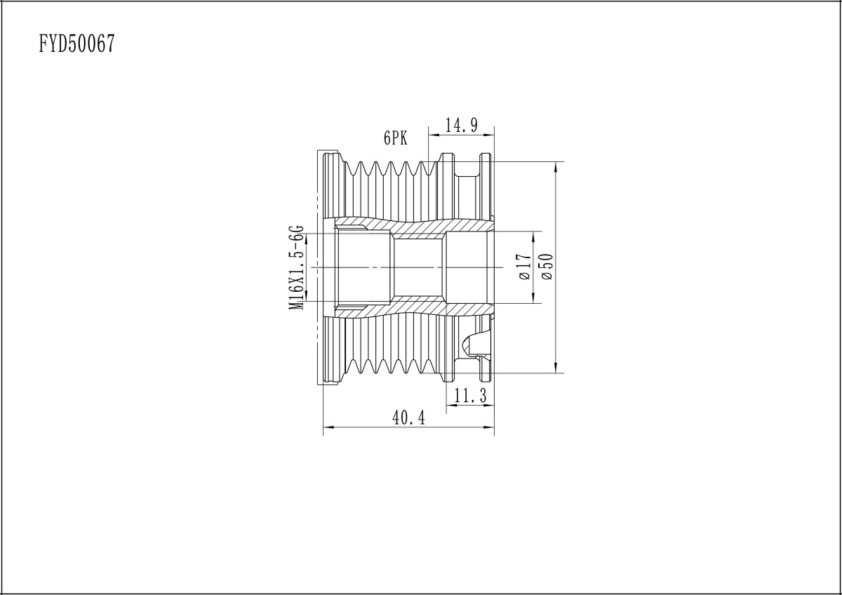 FYD50067 Overrunning Alternator Pulley