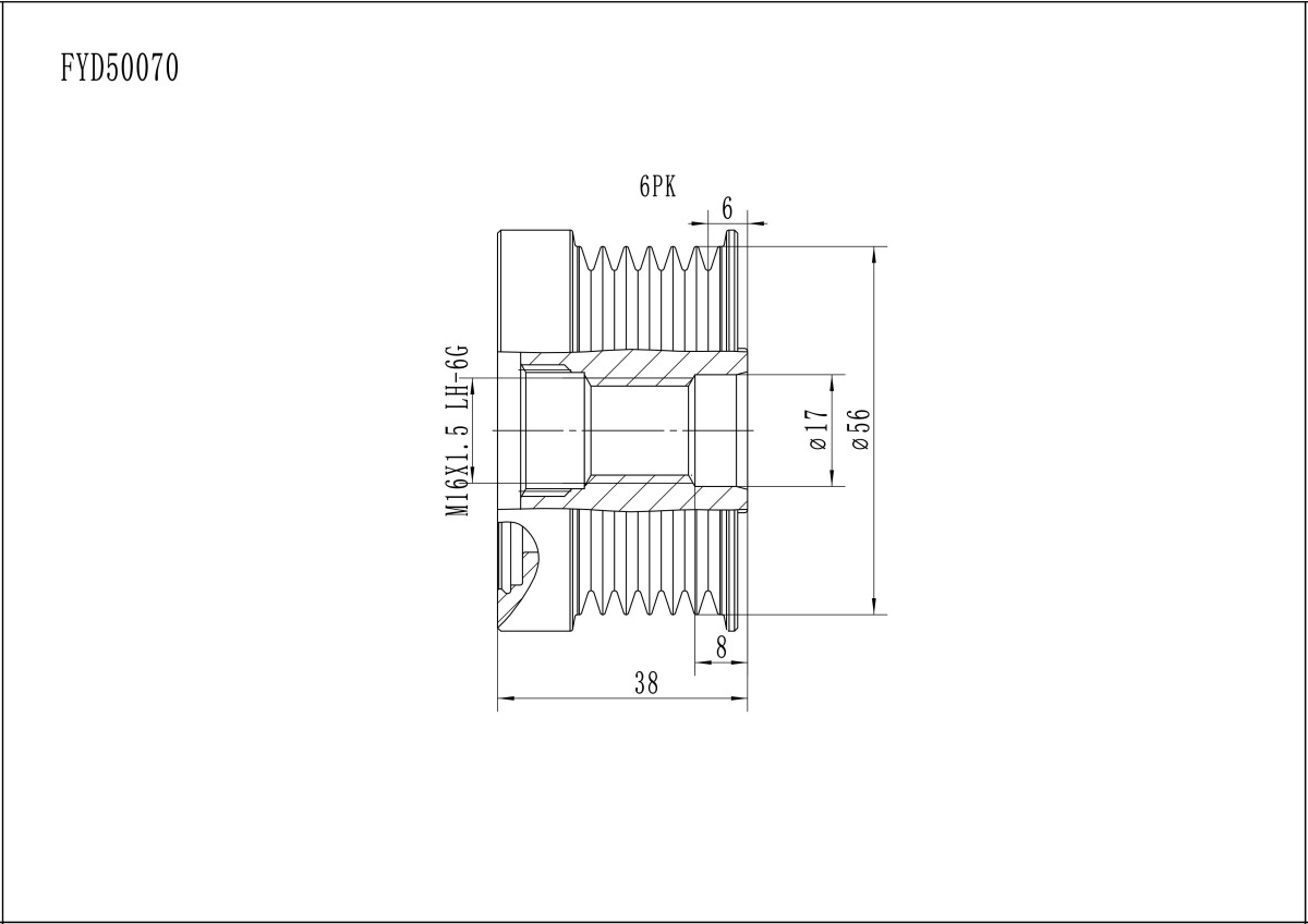FYD50070 Overrunning Alternator Pulley