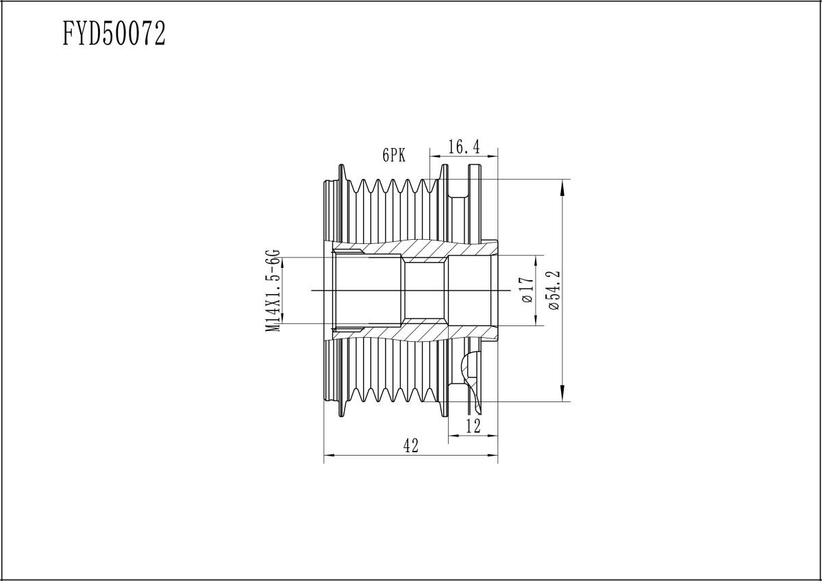 FYD50072 Overrunning Alternator Pulley