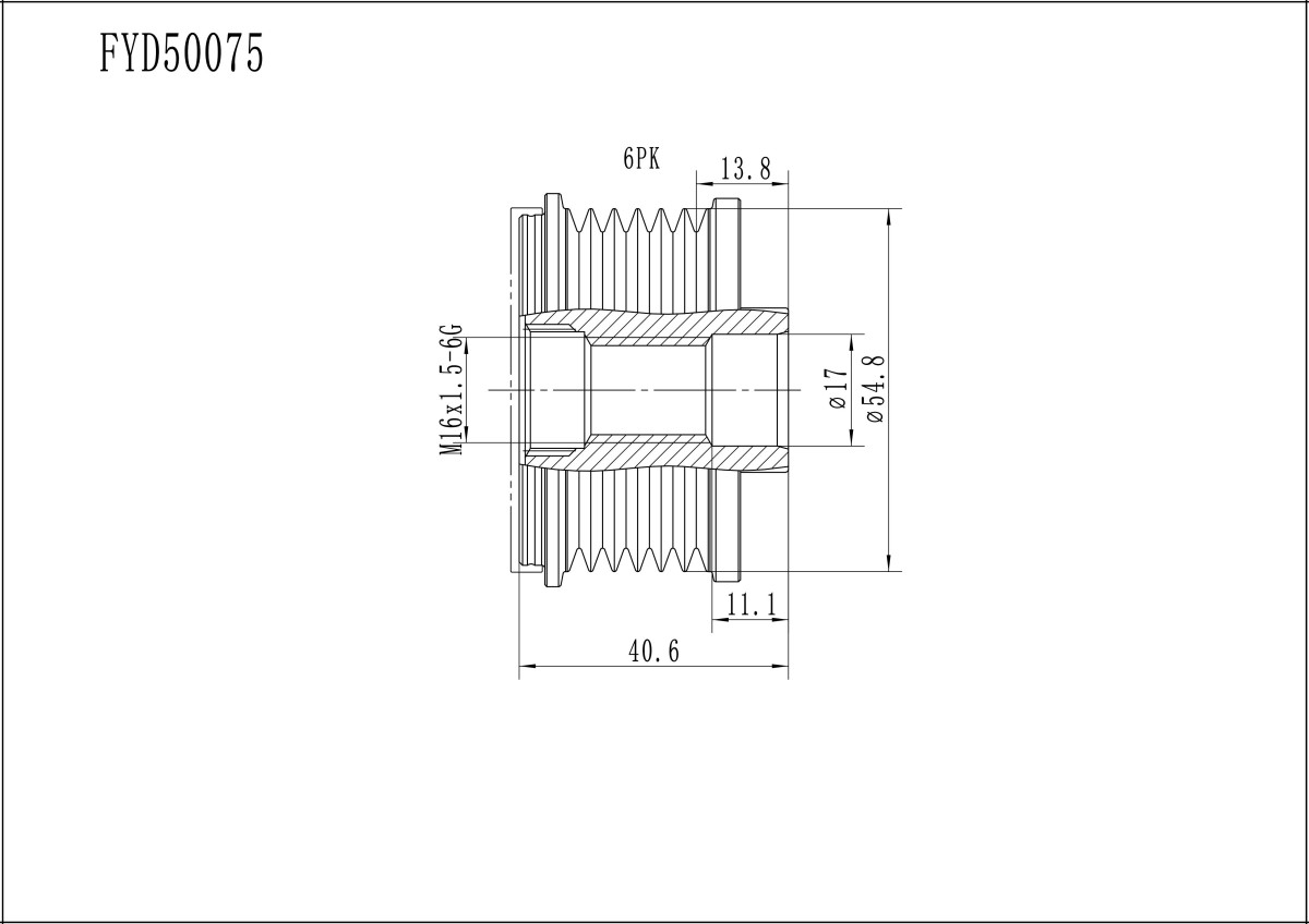 FYD50075 Overrunning Alternator Pulley