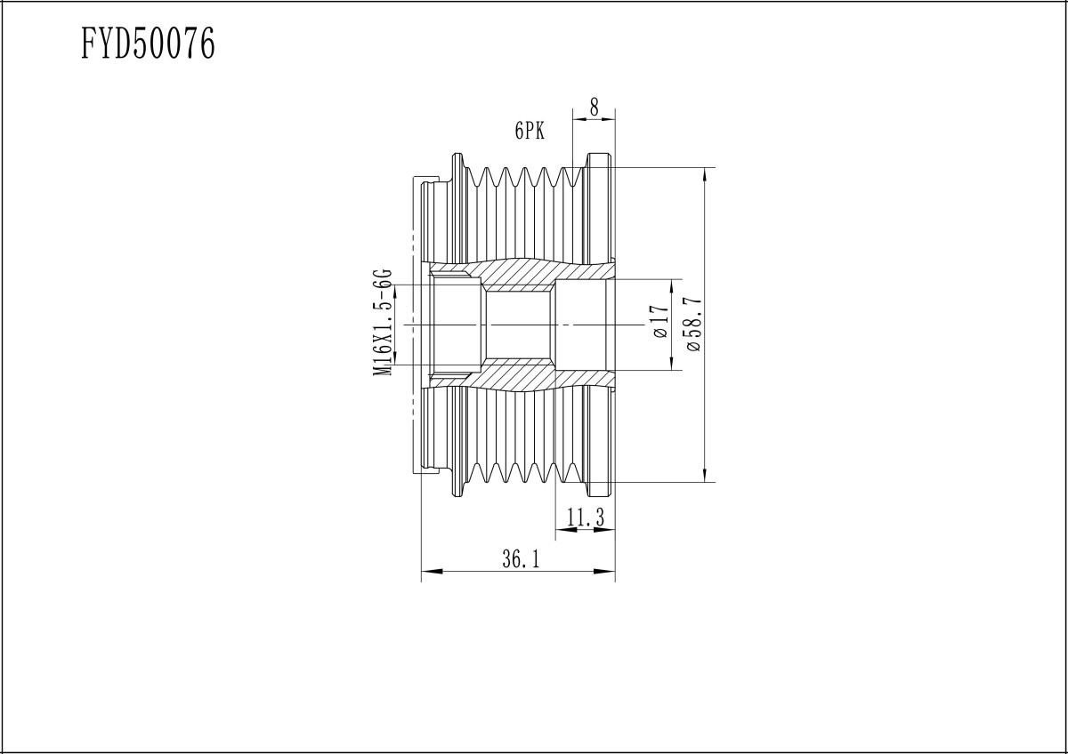 FYD50076 Overrunning Alternator Pulley
