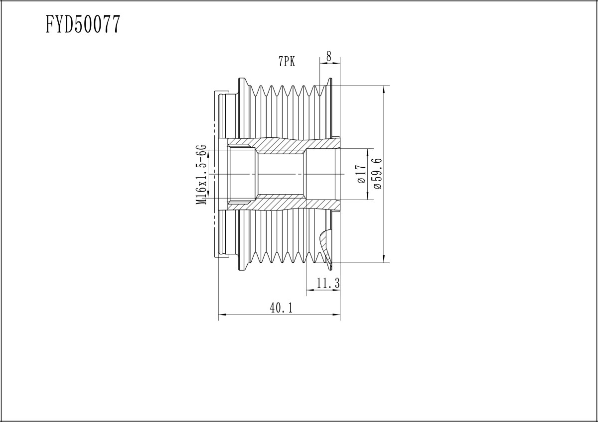 FYD50077 Overrunning Alternator Pulley