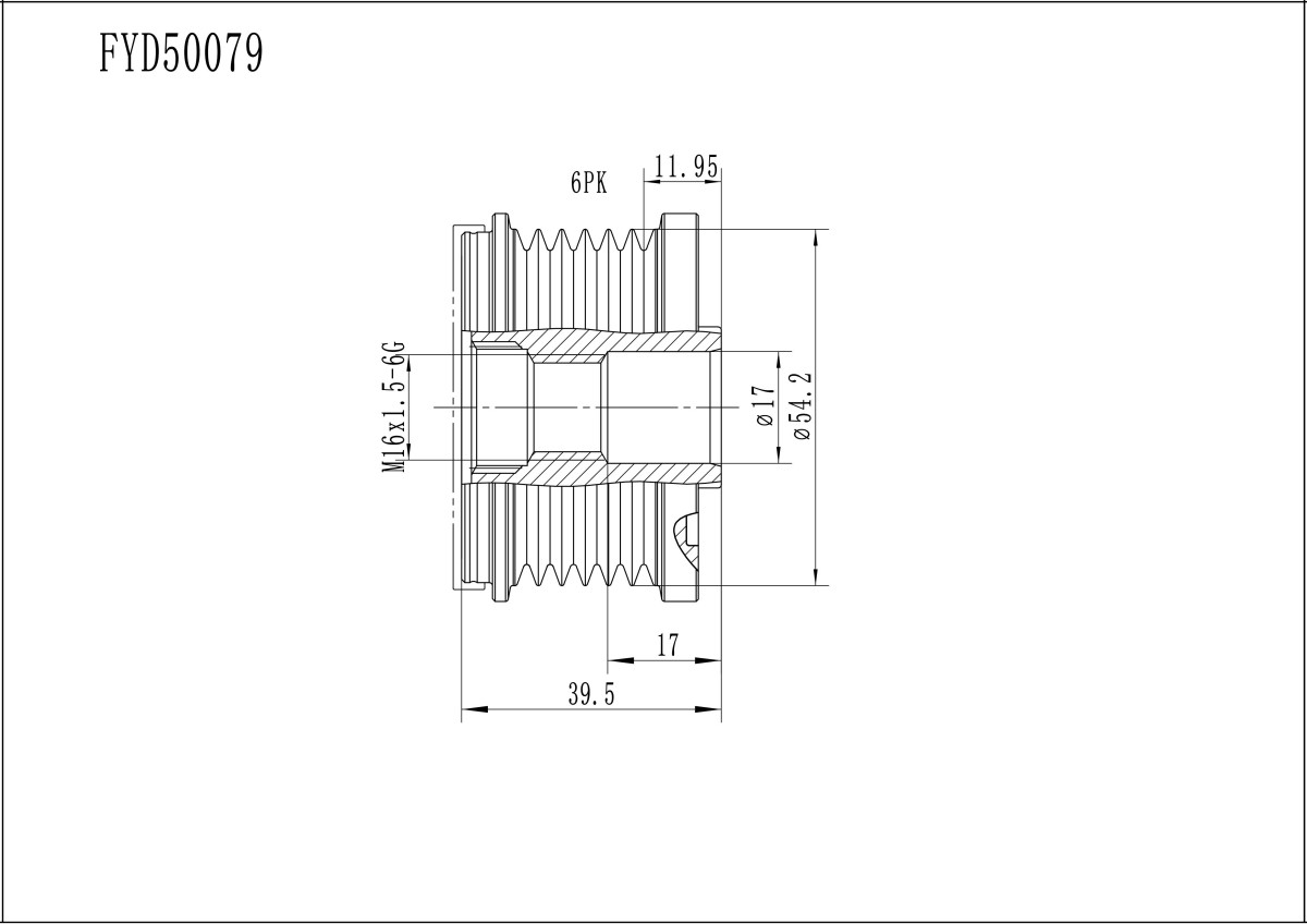 FYD50079 Overrunning Alternator Pulley