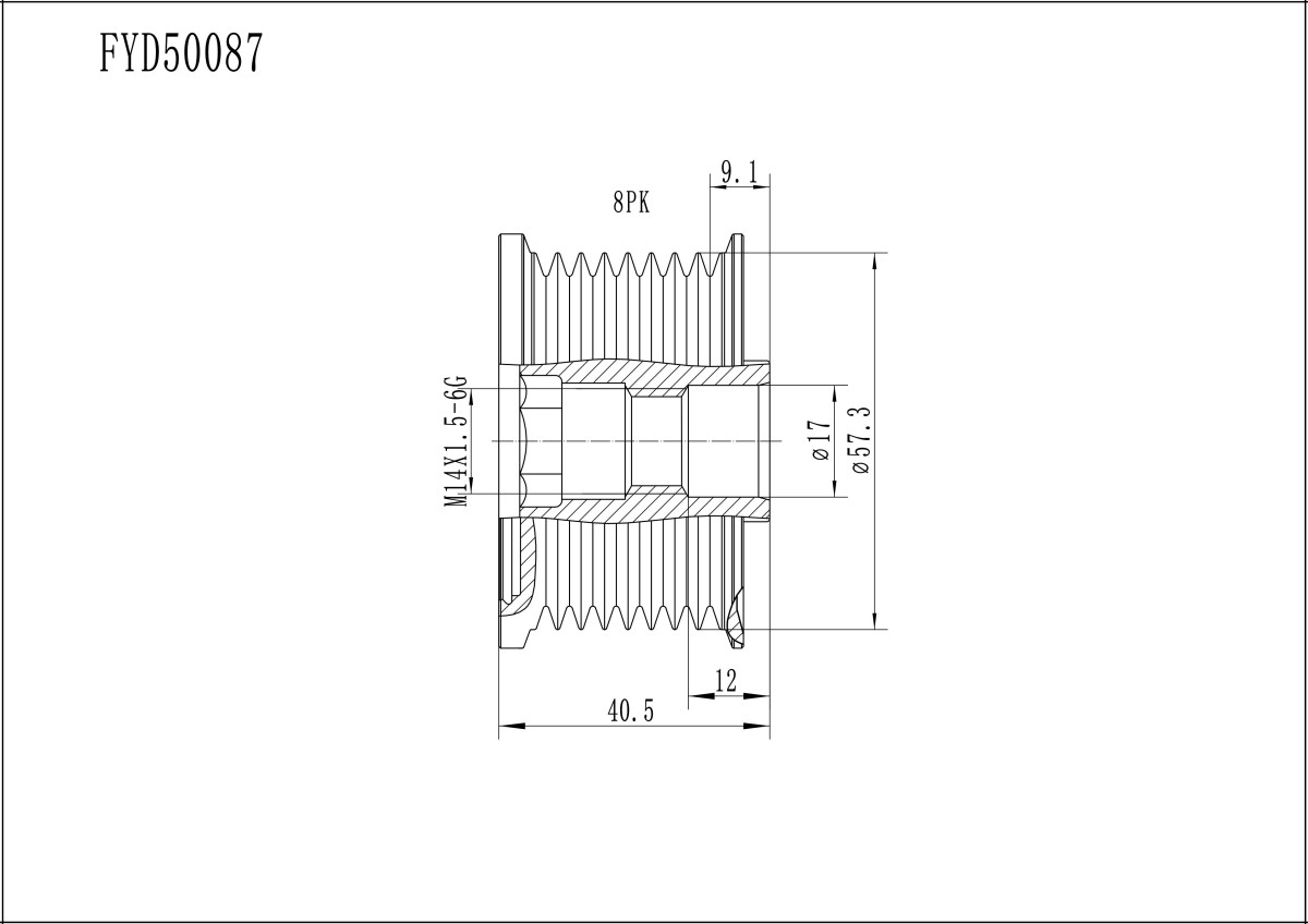 FYD50087 Overrunning Alternator Pulley